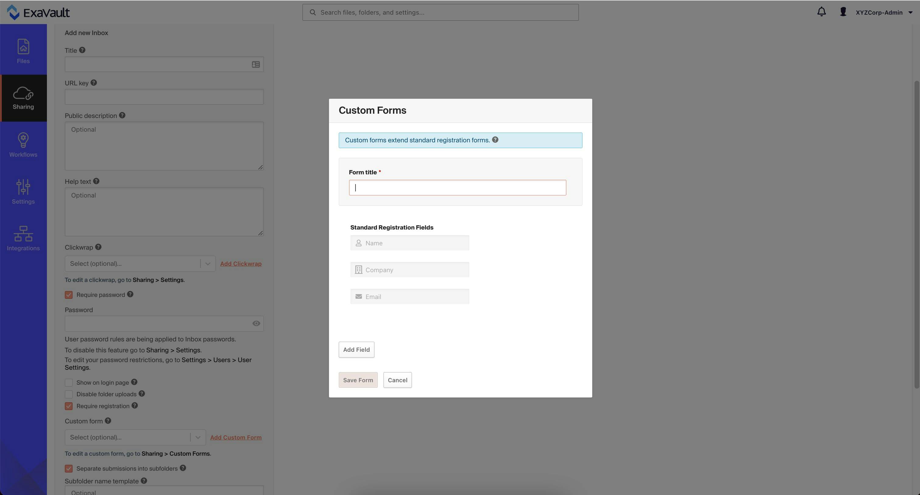 Customizing a Receive Form.