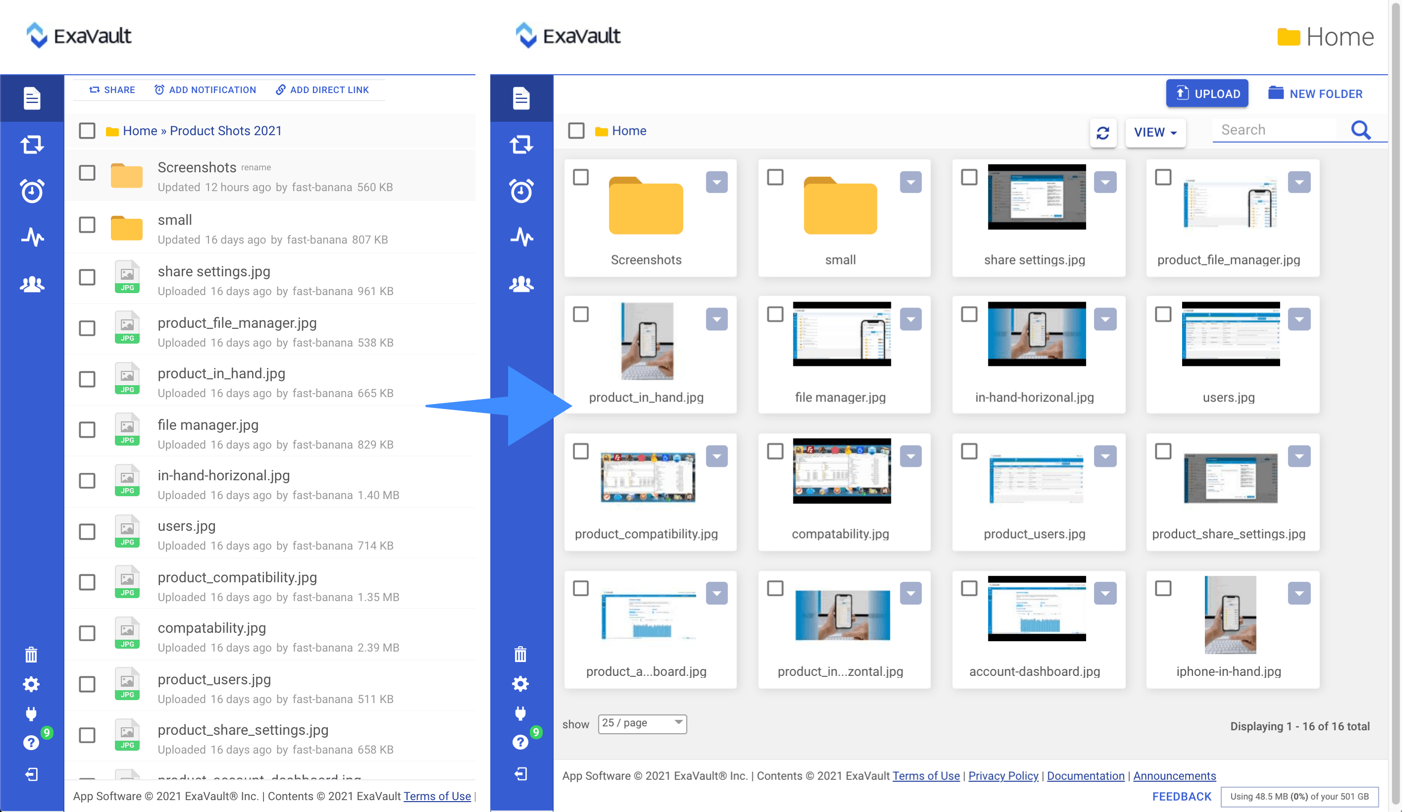 Showing Folder View Options.