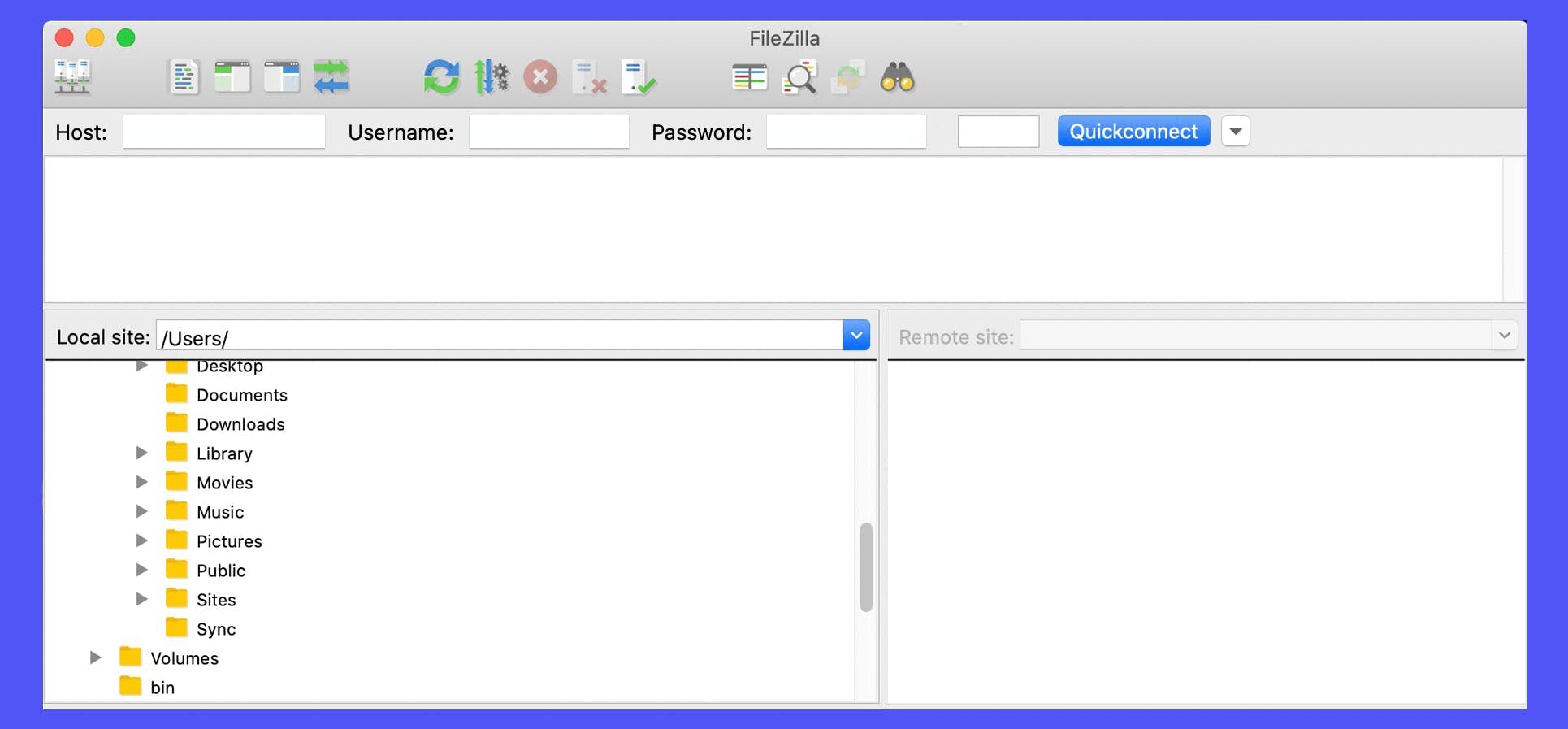 Downloading and opening FileZilla.